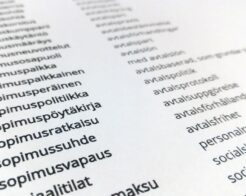Fackterms arbetsmarknadsordlista har kompletterats – Vet du vad ”työn tuunaaminen” eller ”muutosneuvottelu” heter på svenska?