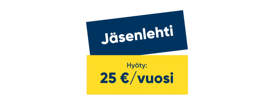 Jäsenlehti Hyöty: 25 € / vuosi