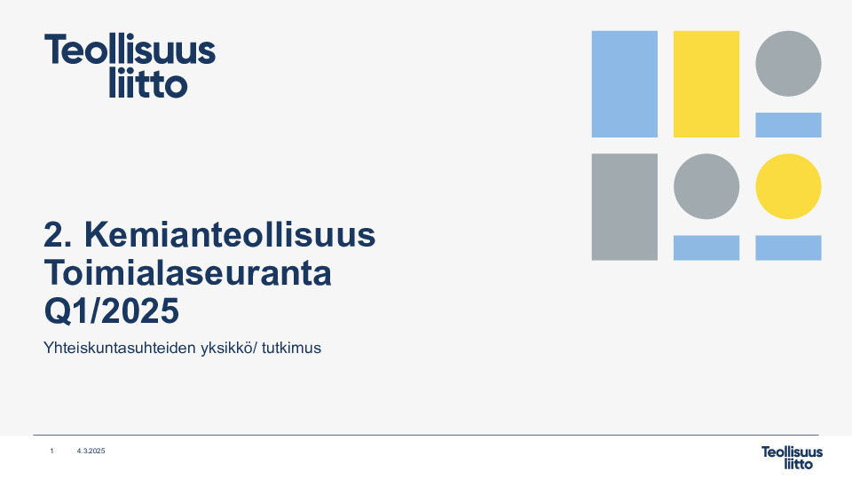 Toimialaseuranta Q1/2025 – 2. Kemianteollisuus
