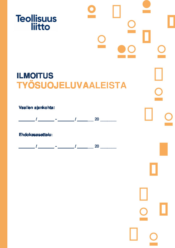 Seinailmoitus työsuojeluvaalista – Käsin tai koneella täytettävä