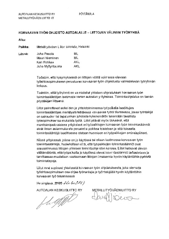 Auto ja konekorjaamoala – Korvaava työ