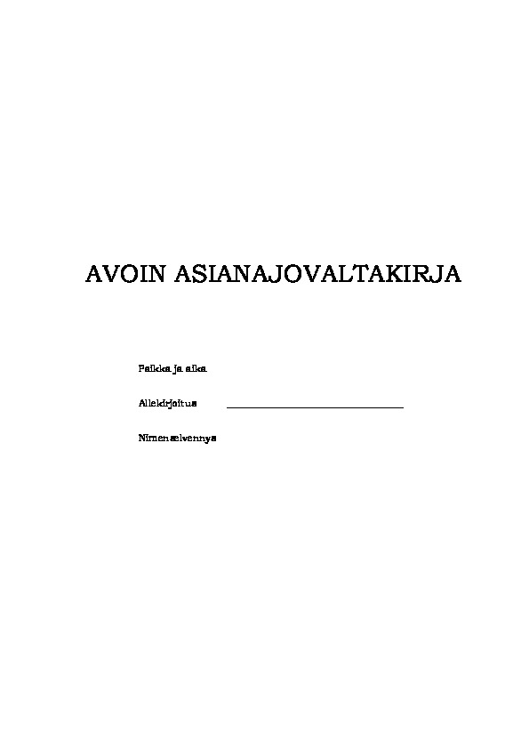 Avoin asianajovaltakirja