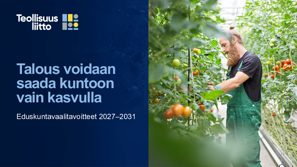 Eduskuntavaalitavoitteet 2027–2031 – Talous voidaan saada kuntoon vain kasvulla