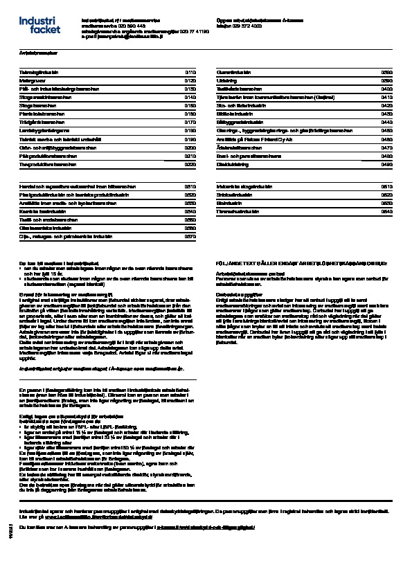 Industrifackets medlemsansökan / fullmakt för medlemsavgiftsinkassering – fyllningsanvisning