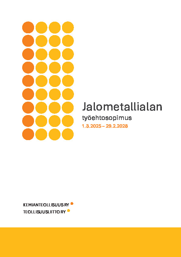 Jalometallialan työehtosopimus 2025–2028