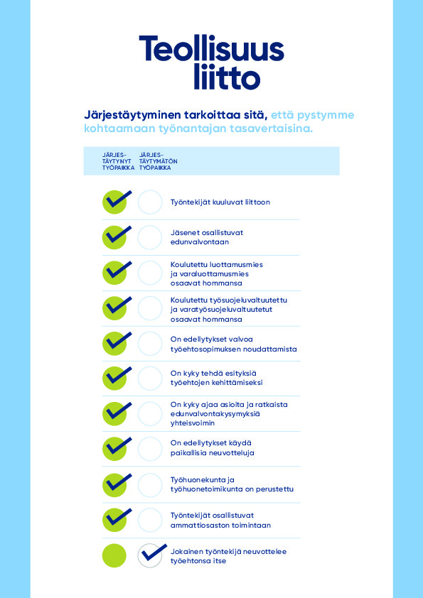 Järjestämisjuliste 3 – Järjestäytyminen tarkoittaa sitä, että pystymme kohtaamaan työnantajan tasavertaisina.