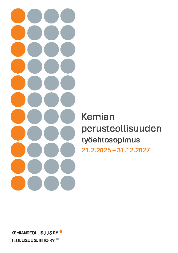 Kemian perusteollisuuden työehtosopimus 2025-2027