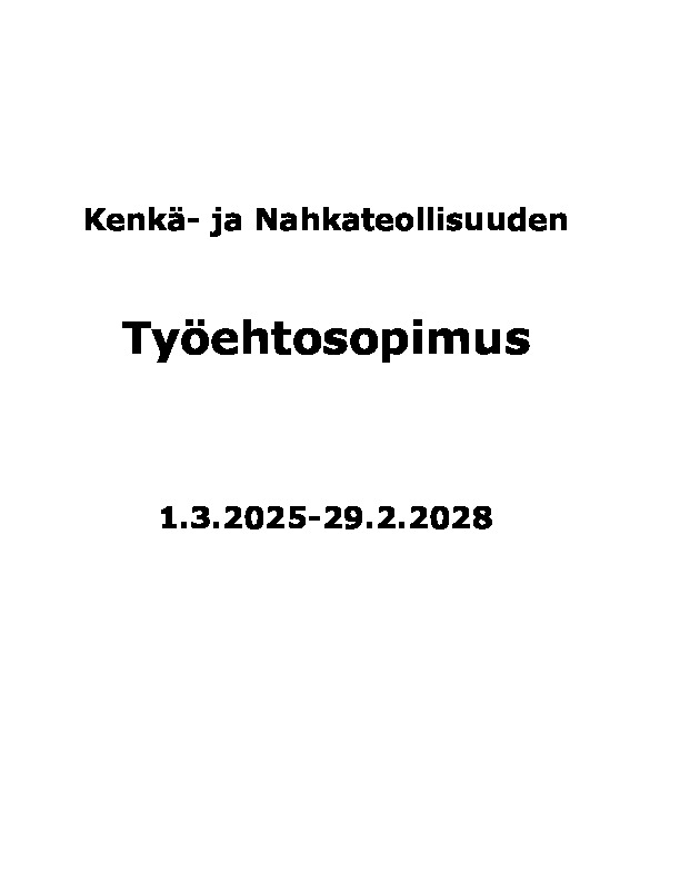 Kenkä- ja nahkateollisuuden työehtosopimus 2025–2028