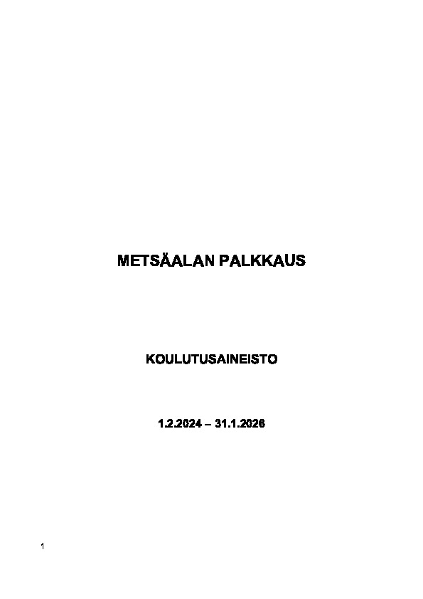 Metsäalan palkkaus – koulutusaineisto