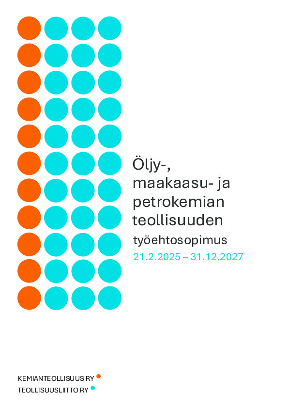 Öljy-, maakaasu- ja petrokemian teollisuuden työehtosopimus 2025-2027