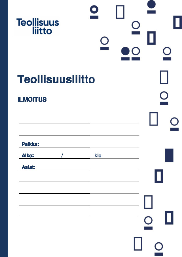 Seinäilmoitus kokouksesta tai tapahtumasta – käsin täytettävä