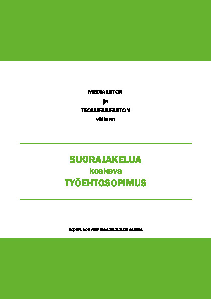 Suorajakelua koskeva työehtosopimus 2025–2028