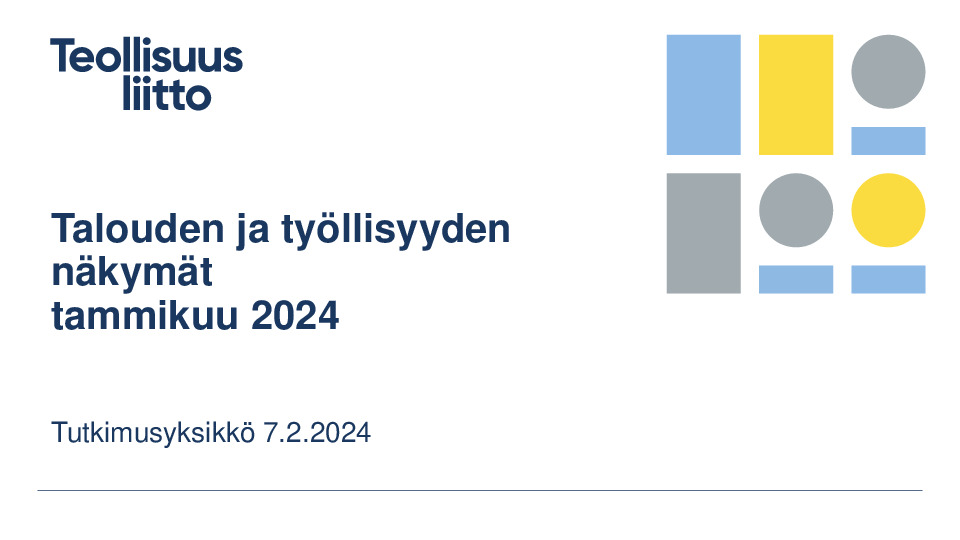 Talouden ja työllisyyden näkymät 01 2024