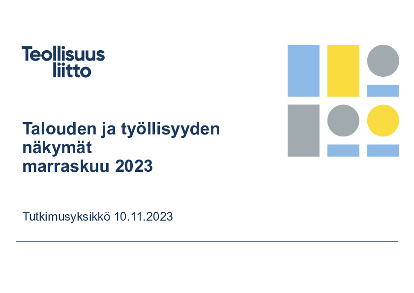 Talouden ja työllisyyden näkymät 11 2023