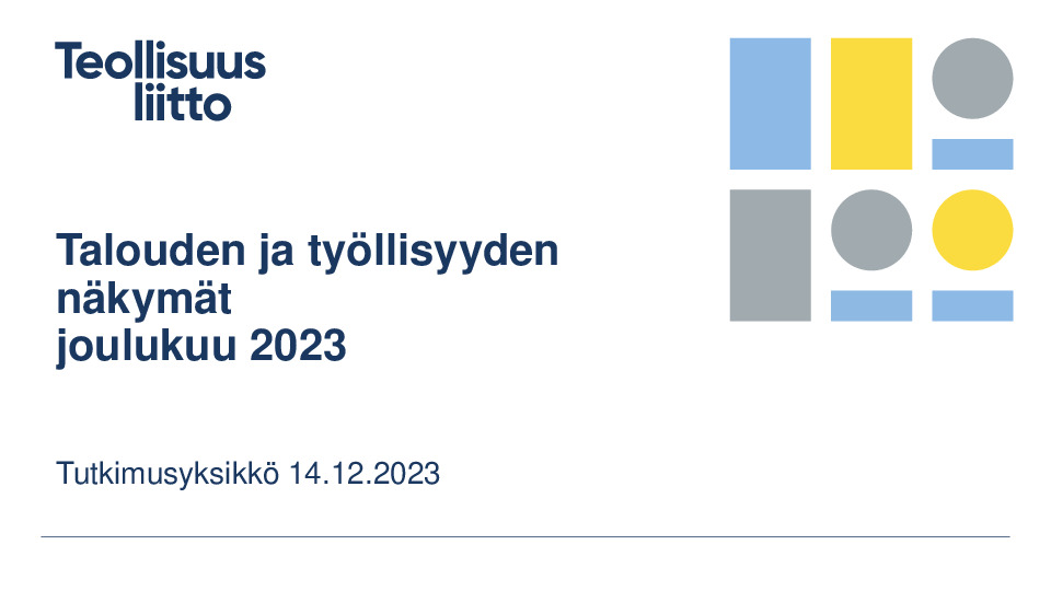 Talouden ja työllisyyden näkymät 12 2023