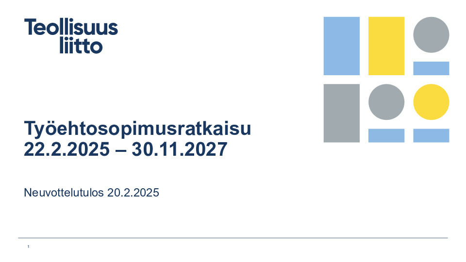 Teknologiateollisuuden työehtosopimusratkaisu 2025–2027