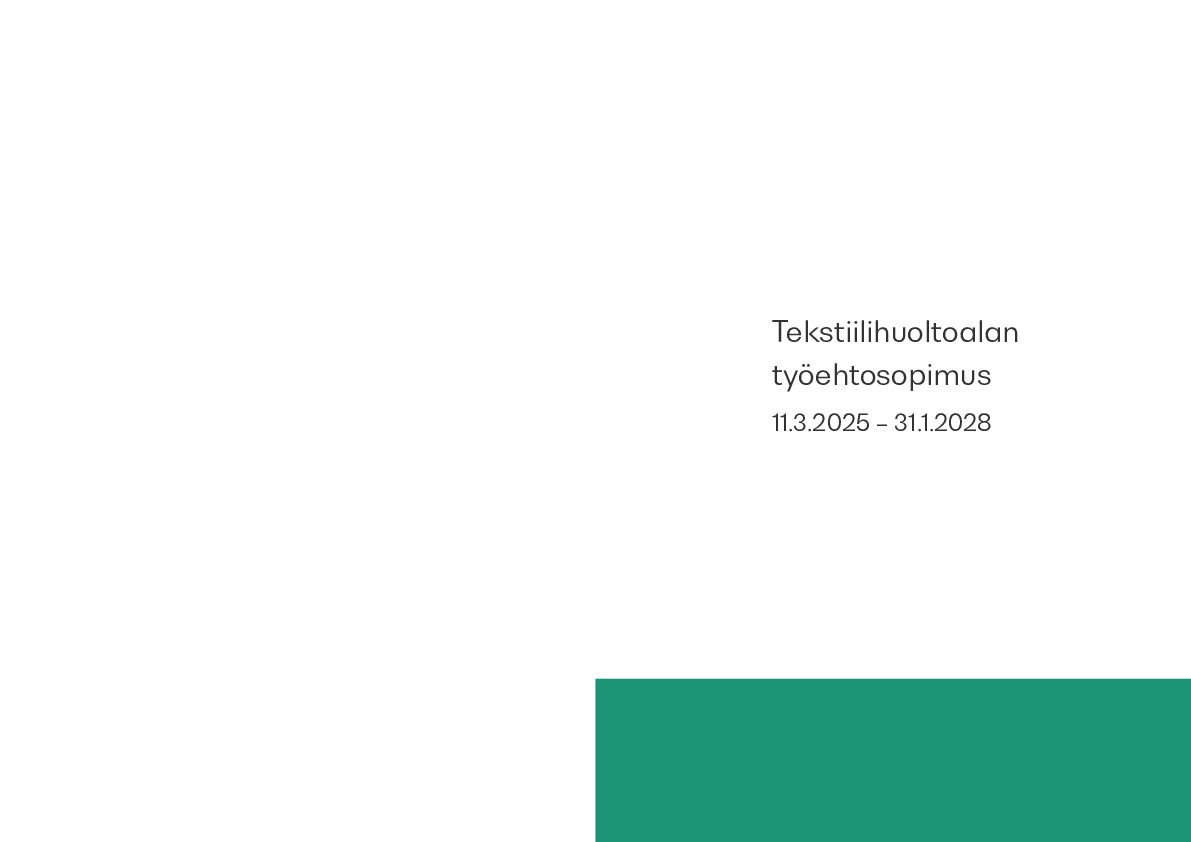 Tekstiilihuoltoalan työehtosopimus 2025–2028