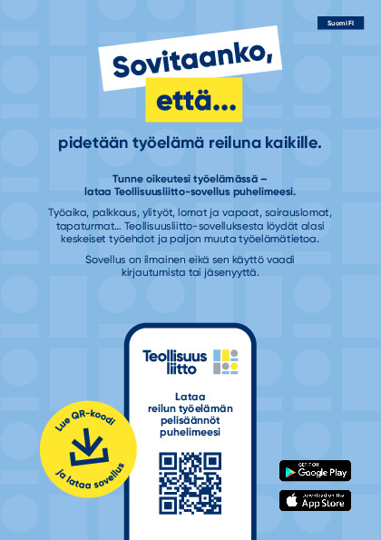 Teollisuusliitto-sovelluksen esite