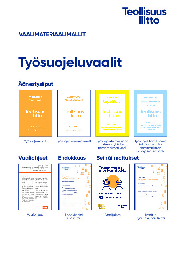 Työsuojeluvaalimateriaalien mallit